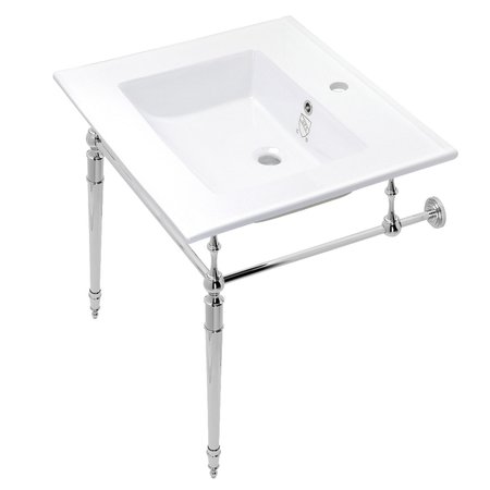 KVPB252271CP Edwardian 25 Console Sink Set, White/Polished Chrome